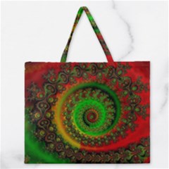 Abstract Fractal Pattern Artwork Art Zipper Large Tote Bag by Sudhe