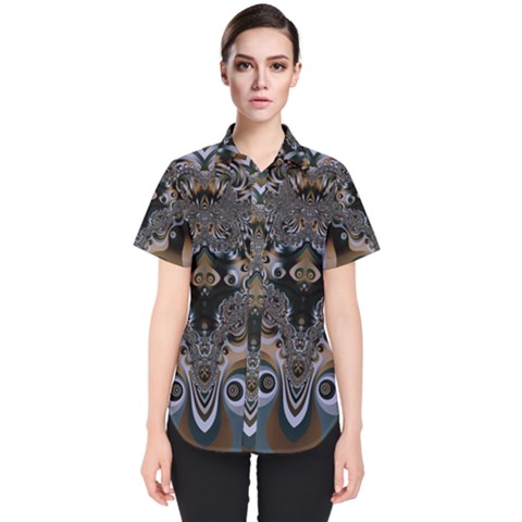 Fractal Art Artwork Design  Art Women s Short Sleeve Shirt by Pakrebo