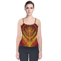 Abstract Art Artwork Fractal Design Velvet Spaghetti Strap Top by Pakrebo