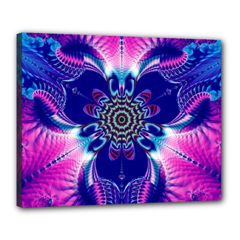 Artwork Art Fractal Flower Design Canvas 20  X 16  (stretched) by Pakrebo