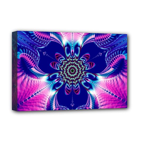 Artwork Art Fractal Flower Design Deluxe Canvas 18  X 12  (stretched) by Pakrebo