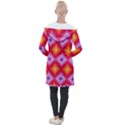 Texture Surface Orange Pink Longline Hooded Cardigan View2