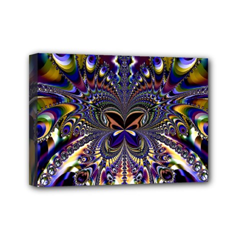 Abstract Art Artwork Fractal Design Art Pattern Mini Canvas 7  X 5  (stretched) by Pakrebo