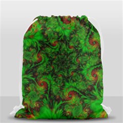 Art Artwork Fractal Digital Art Green Drawstring Bag (small) by Pakrebo