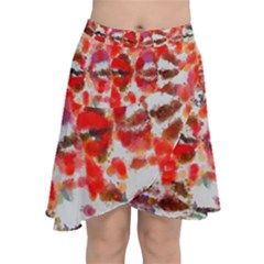 Paint Splatters On A White Background                          Chiffon Wrap Front Skirt by LalyLauraFLM