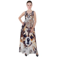 Chihuahua Dog Cute Pets Small Empire Waist Velour Maxi Dress by Wegoenart