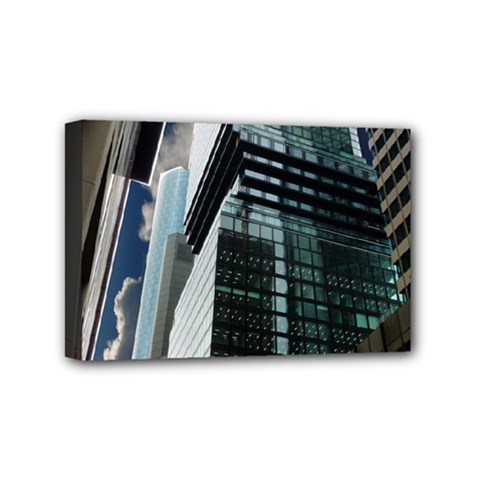 Architecture Frankfurt Reflection Mini Canvas 6  X 4  (stretched) by Wegoenart
