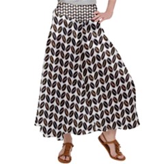 Coffee Beans Pattern Illustrator Satin Palazzo Pants by Wegoenart