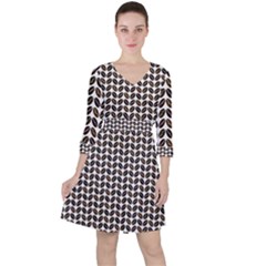 Coffee Beans Pattern Illustrator Ruffle Dress by Wegoenart