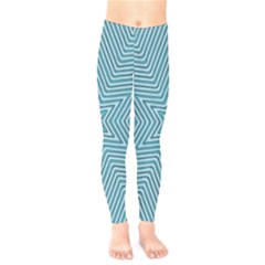 Lines Blue Repeating Textile Kids  Legging by Wegoenart