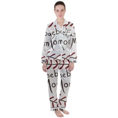 Baseball Mom Ball Satin Long Sleeve Pyjamas Set by Arcade
