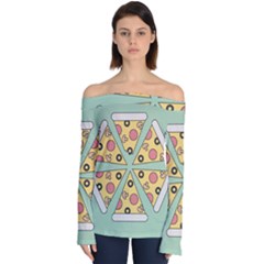 Pizza Slice Food Italian Off Shoulder Long Sleeve Top by Pakrebo