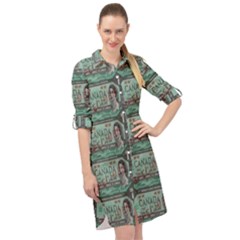 A 9 Long Sleeve Mini Shirt Dress by ArtworkByPatrick