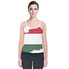 Hungary Country Europe Flag Velvet Spaghetti Strap Top by Sapixe