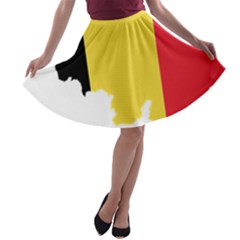Belgium Country Europe Flag A-line Skater Skirt by Sapixe