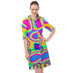 Colorful Shapes                                  Long Sleeve Mini Shirt Dress by LalyLauraFLM