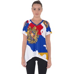 Borders Country Flag Geography Map Cut Out Side Drop Tee by Sapixe