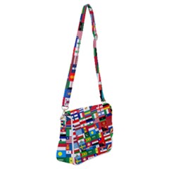 Flags Countries International Shoulder Bag With Back Zipper by Sapixe