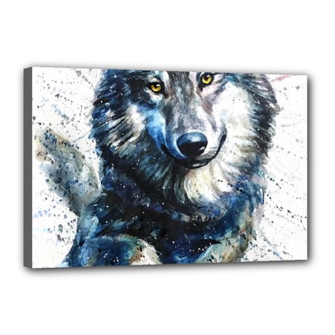 Gray Wolf - Forest King Canvas 18  X 12  (stretched) by kot737