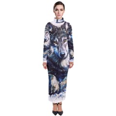 Gray Wolf - Forest King Turtleneck Maxi Dress by kot737
