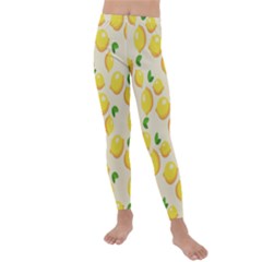 Fruits Template Lemons Yellow Kids  Lightweight Velour Leggings by Pakrebo