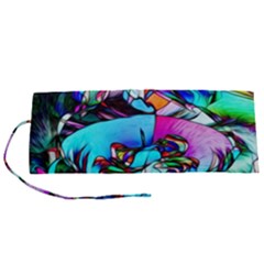 Abstract Flower Painting Roll Up Canvas Pencil Holder (s) by Pakrebo