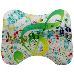 Circle Music Pattern Head Support Cushion by HermanTelo