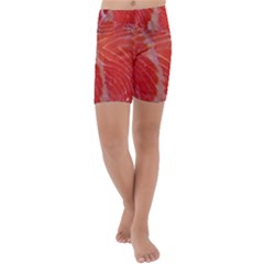 Food Fish Red Trout Salty Natural Kids  Lightweight Velour Capri Yoga Leggings by Pakrebo