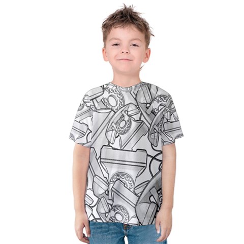 Phone Dial Communication Technology Kids  Cotton Tee by Pakrebo