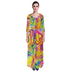 Mixed Paint                                   Quarter Sleeve Maxi Dress by LalyLauraFLM