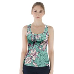 Vintage Floral Pattern Racer Back Sports Top by Sobalvarro