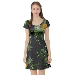 Pineapples Pattern Short Sleeve Skater Dress by Sobalvarro