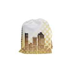 Life Urban City Scene Building Drawstring Pouch (small) by Simbadda