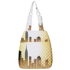 Life Urban City Scene Building Center Zip Backpack by Simbadda