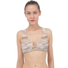 Brown And Yellow Abstract Painting Classic Banded Bikini Top by Simbadda