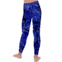 Neon Abstract Cobalt Blue Wood Kids  Lightweight Velour Leggings View4