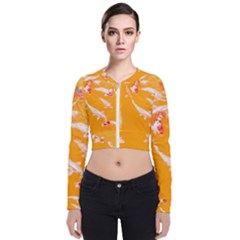 Koi Carp Scape Long Sleeve Zip Up Bomber Jacket by essentialimage