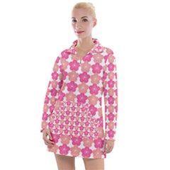 Sakura Flower Pattern Women s Long Sleeve Casual Dress by Simbadda