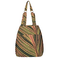 Leaf Patten Lines Colorful Plant Center Zip Backpack by Simbadda