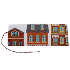 City Buildings Brick Architecture Roll Up Canvas Pencil Holder (s) by Simbadda