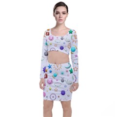 Shapes Stars Moon Sun Pattern Top And Skirt Sets by Simbadda