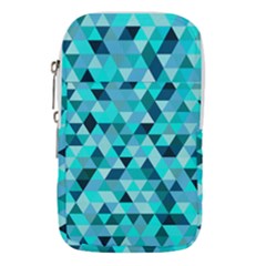 Teal Triangles Pattern Waist Pouch (large) by LoolyElzayat