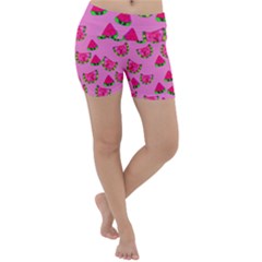 Watermelons Pattern Lightweight Velour Yoga Shorts by bloomingvinedesign