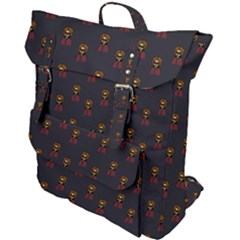 Nerdy 60s  Girl Pattern Grey Buckle Up Backpack by snowwhitegirl