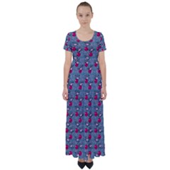Cherries An Bats High Waist Short Sleeve Maxi Dress by snowwhitegirl