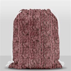 Knitted Wool Rose Drawstring Bag (small) by snowwhitegirl
