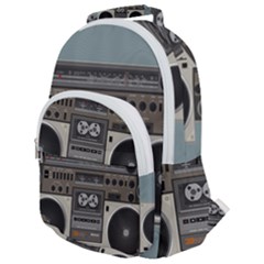 Radio Cassette Speaker Sound Audio Rounded Multi Pocket Backpack by Simbadda