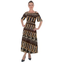 Architecture Geometry Shoulder Straps Boho Maxi Dress  by Simbadda