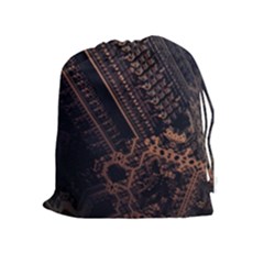 Fractals Abstraction Tla Designs Drawstring Pouch (xl) by Simbadda