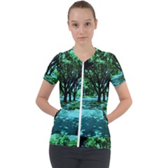 Hot Day In Dallas 5 Short Sleeve Zip Up Jacket by bestdesignintheworld